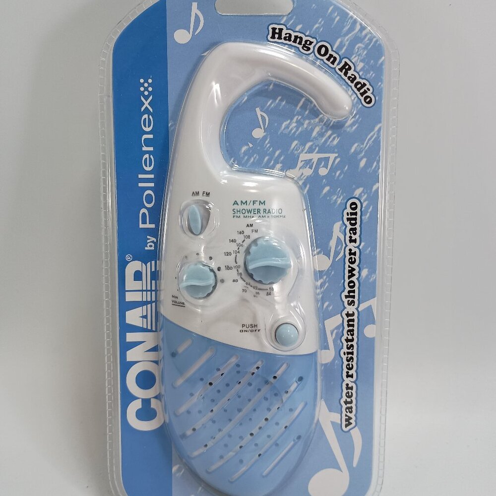 NEW Conair by Pollenex Hang On Radio AM FM Shower Blue SR11 Water Resistant